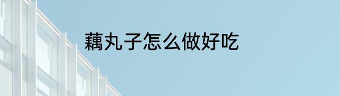 藕丸子怎么做好吃