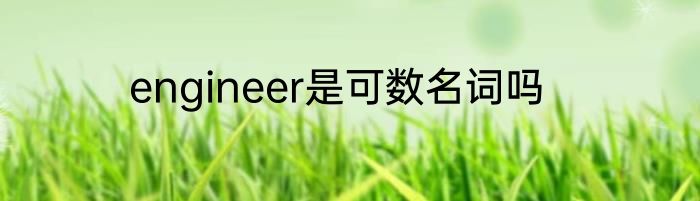 engineer是可数名词吗