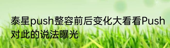 泰星push整容前后变化大看看Push对此的说法曝光