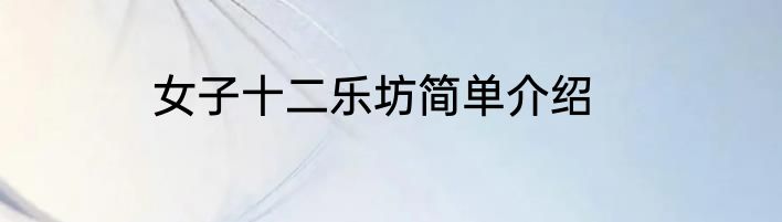女子十二乐坊简单介绍