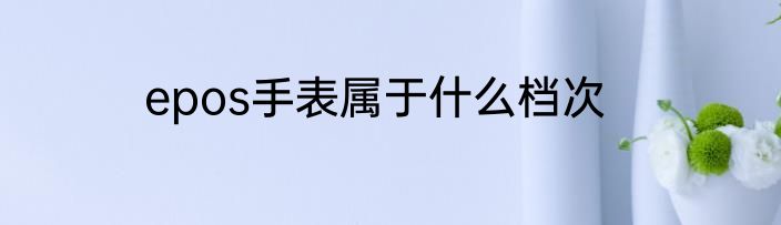 epos手表属于什么档次