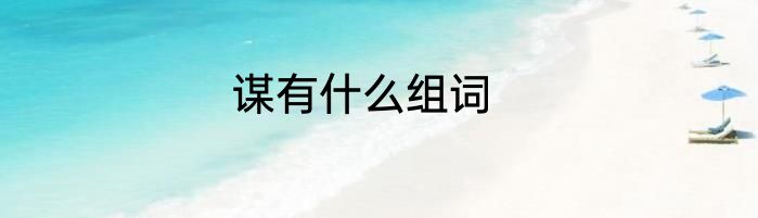 谋有什么组词
