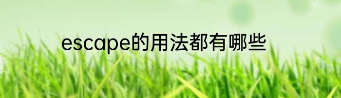 escape的用法都有哪些