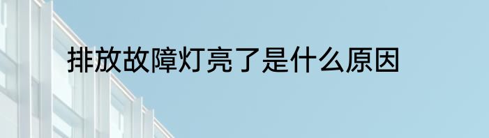 排放故障灯亮了是什么原因