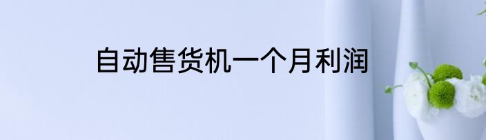 自动售货机一个月利润