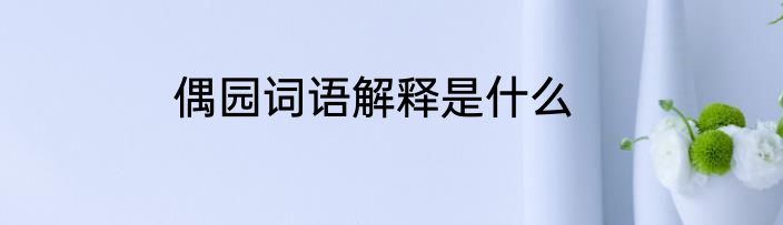 偶园词语解释是什么