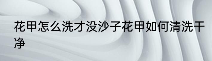 花甲怎么洗才没沙子花甲如何清洗干净