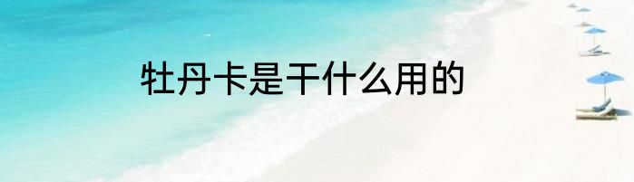 牡丹卡是干什么用的