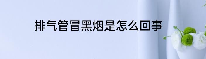 排气管冒黑烟是怎么回事