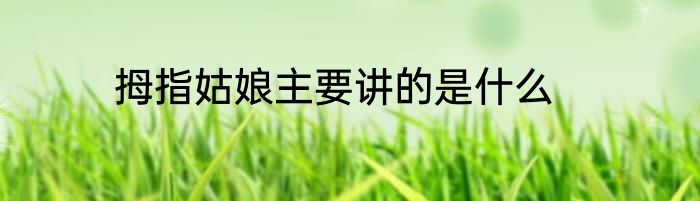 拇指姑娘主要讲的是什么