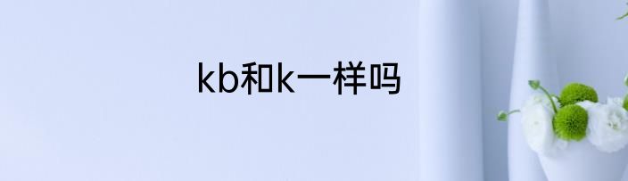 kb和k一样吗