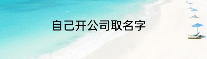 自己开公司取名字