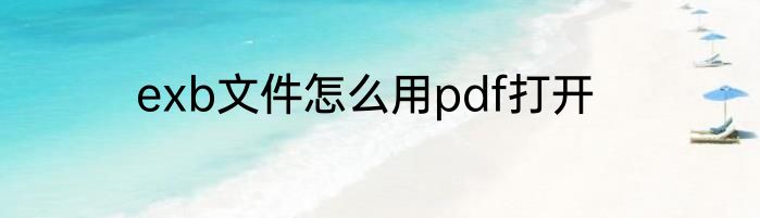exb文件怎么用pdf打开