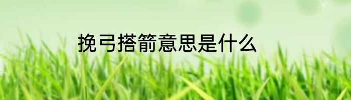 挽弓搭箭意思是什么