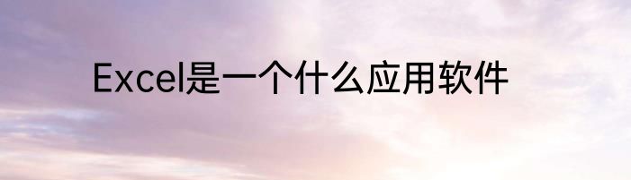 Excel是一个什么应用软件