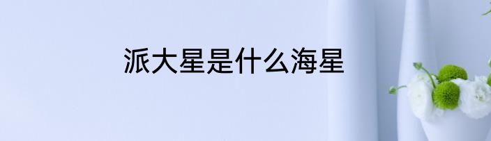 派大星是什么海星