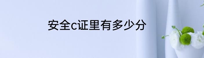 安全c证里有多少分