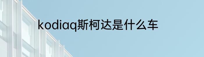kodiaq斯柯达是什么车