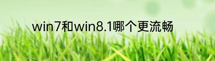 win7和win8.1哪个更流畅