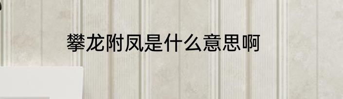 攀龙附凤是什么意思啊