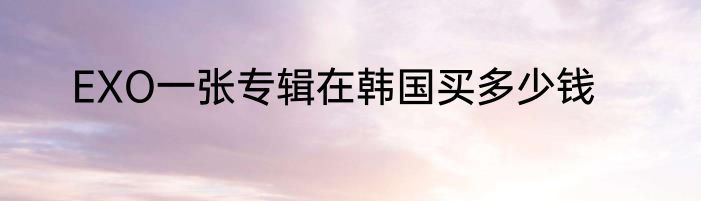EXO一张专辑在韩国买多少钱