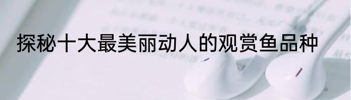 探秘十大最美丽动人的观赏鱼品种