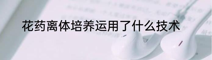 花药离体培养运用了什么技术
