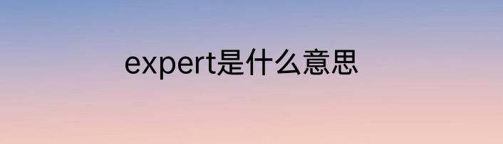 expert是什么意思