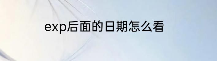 exp后面的日期怎么看