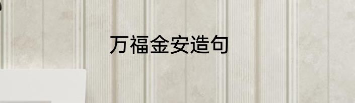 万福金安造句