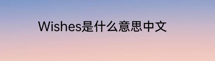 Wishes是什么意思中文