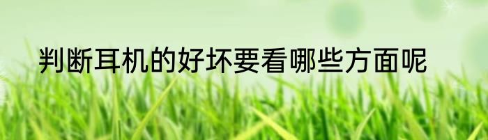 判断耳机的好坏要看哪些方面呢