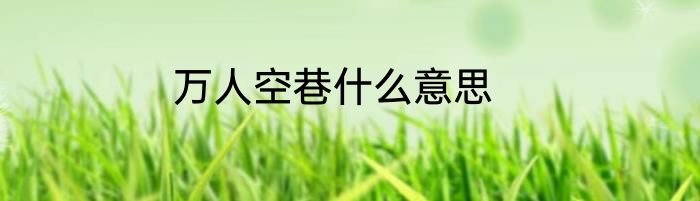 万人空巷什么意思