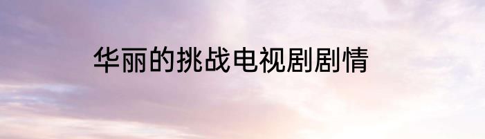 华丽的挑战电视剧剧情