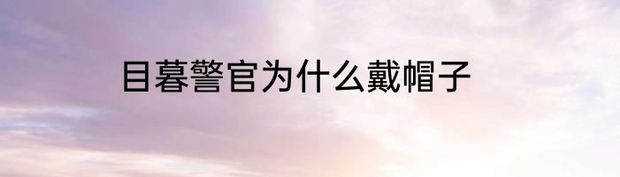 目暮警官为什么戴帽子