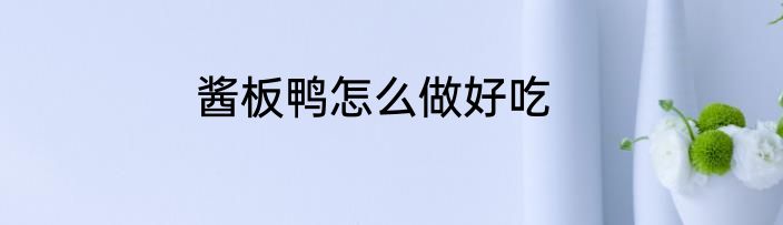 酱板鸭怎么做好吃