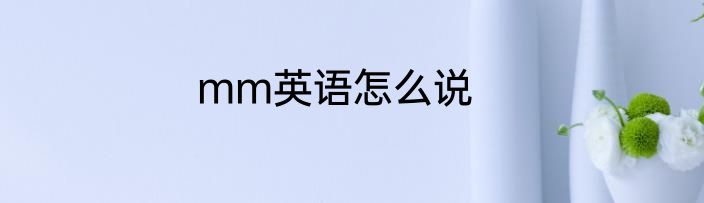 mm英语怎么说