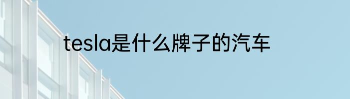 tesla是什么牌子的汽车