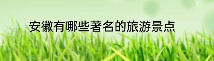 安徽有哪些著名的旅游景点