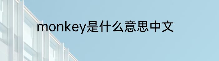 monkey是什么意思中文