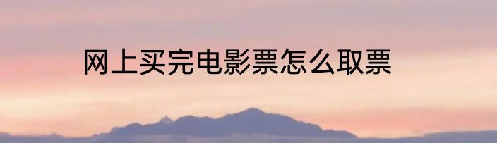网上买完电影票怎么取票
