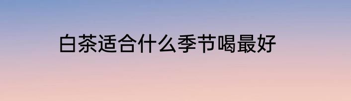 白茶适合什么季节喝最好