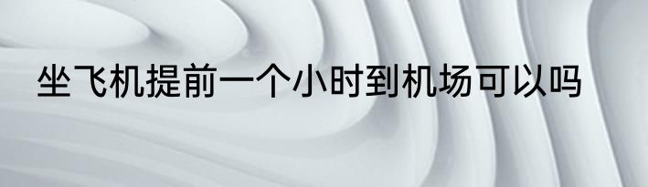 坐飞机提前一个小时到机场可以吗