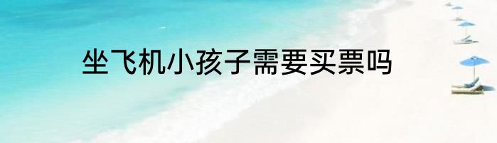 坐飞机小孩子需要买票吗