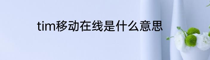 tim移动在线是什么意思