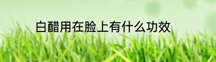 白醋用在脸上有什么功效