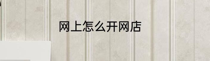 网上怎么开网店