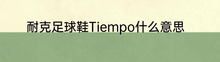 耐克足球鞋Tiempo什么意思