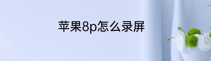 苹果8p怎么录屏