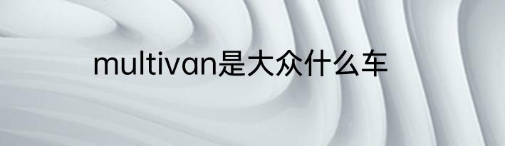 multivan是大众什么车